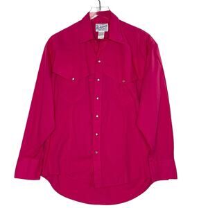 Rockmount M Hot Pink Cowboy Western Shirt Rockabilly Pearl Snap Vintage Rodeo